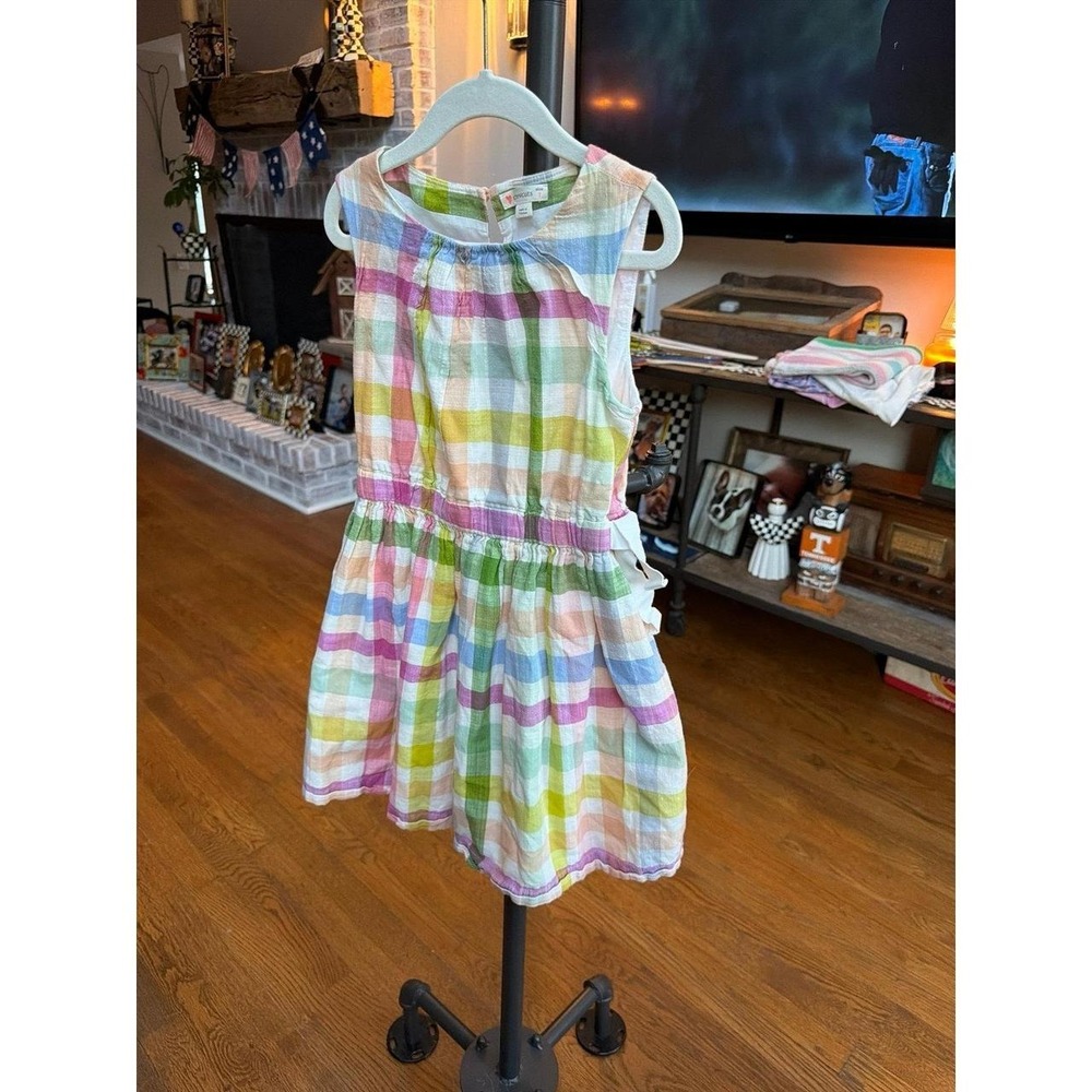 Crewcuts sleeveless girls' dress pastel plaid pattern girls 7